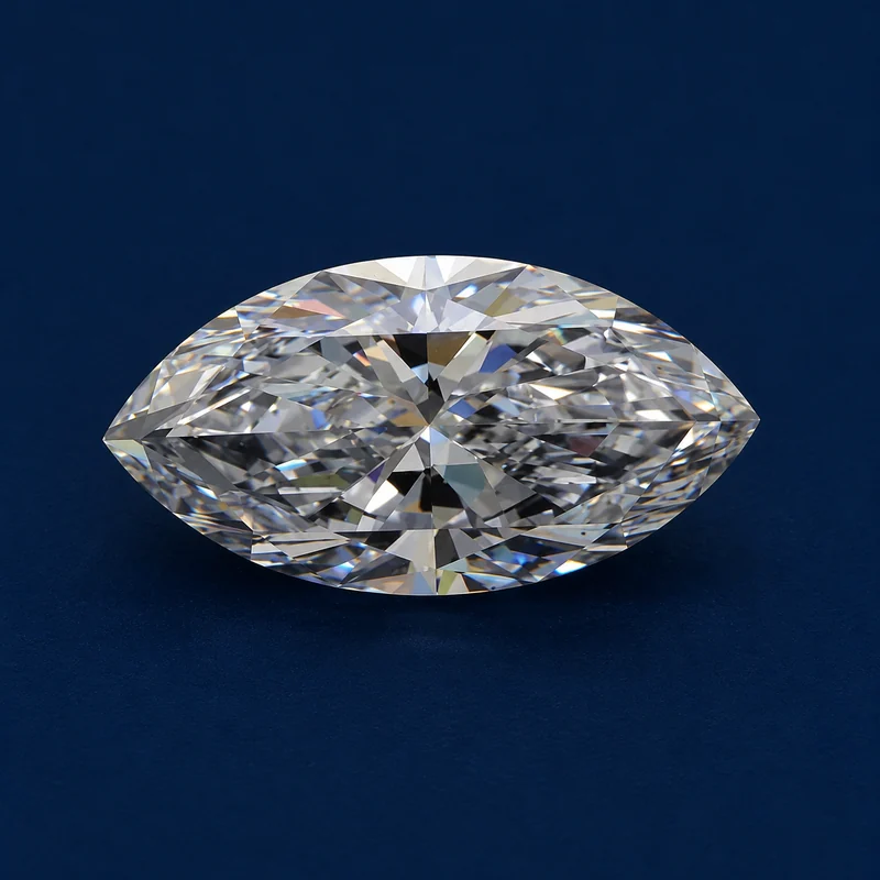 Face-up marquise diamond example with a length-to-width ratio of 1.92