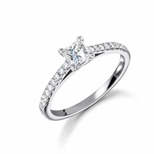 Platinum Princess Cut Diamond Engagement Ring 0.56ct