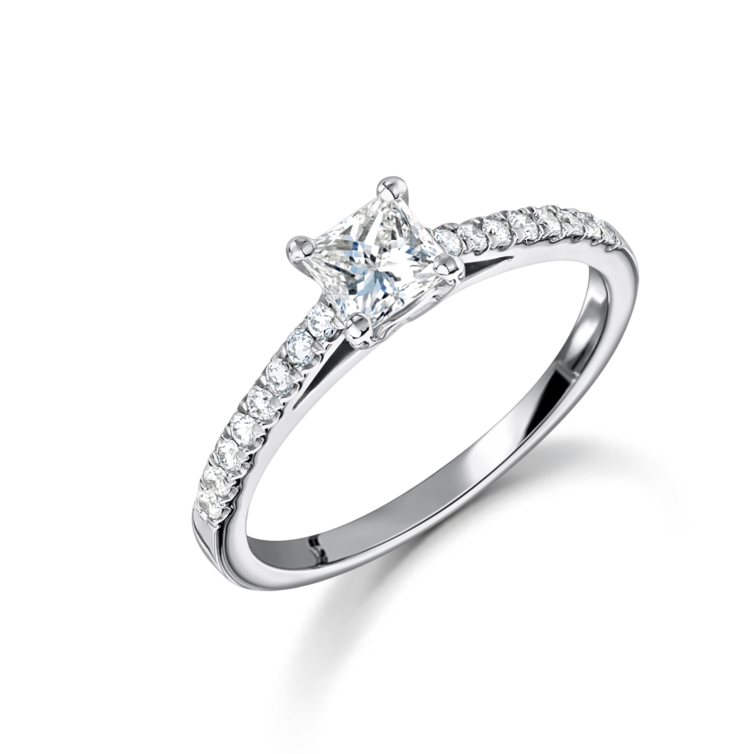 Platinum Princess Cut Diamond Engagement Ring 0.56ct - johnmacintyre