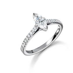Platinum Marquise Cut Diamond Engagement Ring 0.81ct