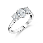 Platinum Oval Cut Diamond Trilogy Engagement Ring 1.00ct
