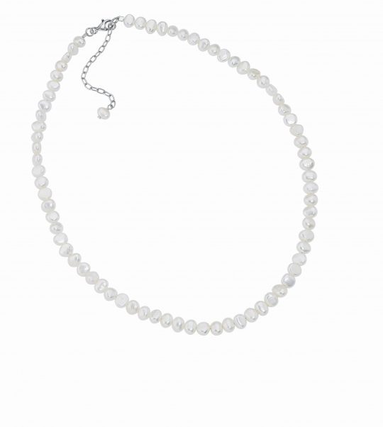 Sterling Silver White Freshwater Pearl Necklet