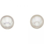 Sterling Silver White Shell Pearl Stud Earrings