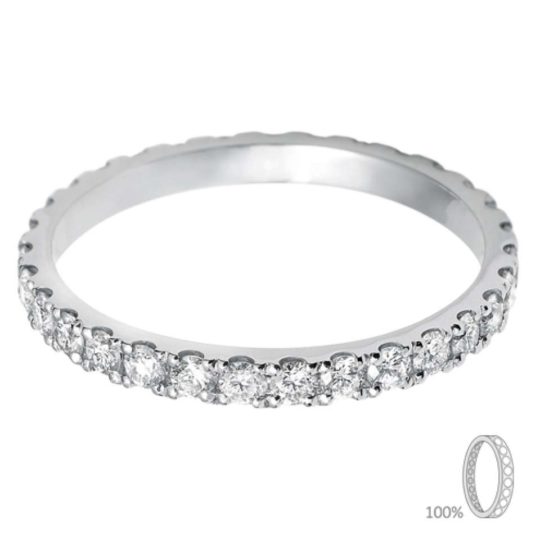Platinum Brilliant Cut Diamond 2mm Full Hoop Eternity Ring (H/SI)