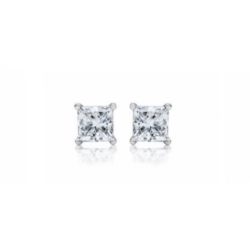 18ct White Gold Princess Cut Diamond Stud Earrings 0.80ct