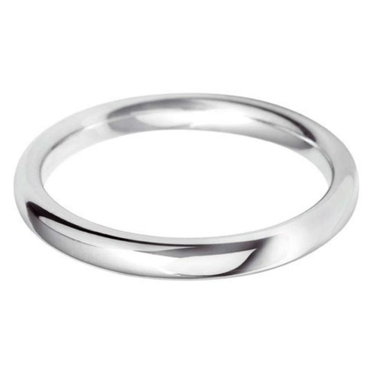 Ladies 9ct White Gold 2.5mm Court Wedding Ring