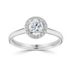 Platinum Brilliant Cut Diamond Halo Engagement Ring 0.63ct