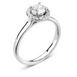 Platinum Brilliant Cut Diamond Halo Engagement Ring 0.63ct