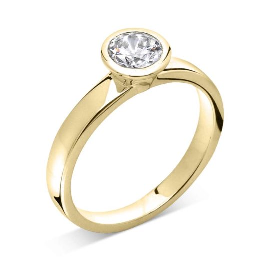 Platinum Brilliant Cut Bezel Set Diamond Solitaire Engagement Ring 0.50ct
