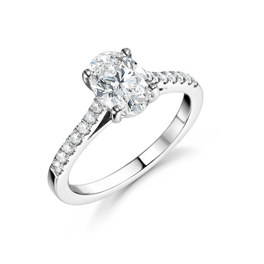 Platinum Oval Cut Diamond Engagement Ring 1.21ct