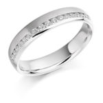 Platinum Brilliant Cut Diamond Offset Wedding Ring 0.26ct