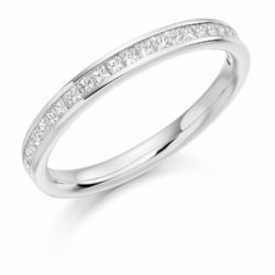 Platinum Princess Cut Diamond Channel Set Half Eternity Ring 0.33ct