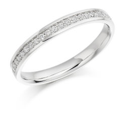 Platinum Brilliant Cut Diamond Grain Set Half Eternity Ring 0.17ct