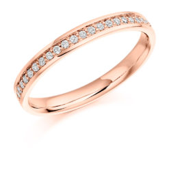 18ct Rose Gold Brilliant Cut Diamond Grain Set Half Eternity Ring 0.17ct