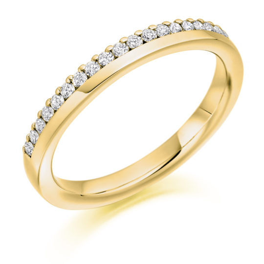 18ct Yellow Gold Brilliant Cut Diamond Offset Wedding Ring 0.22ct