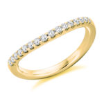 18ct Yellow Gold Brilliant Cut Diamond Micro Claw Set Curved Half Eternity Ring 0.30ct