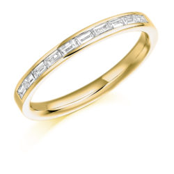 18ct Yellow Gold Baguette Cut Diamond Channel Set Half Eternity Ring 0.30ct