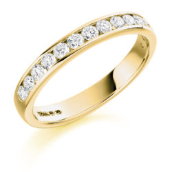 18ct Yellow Gold Brilliant Cut Diamond Channel Set Half Eternity Ring 0.50ct