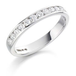 Platinum Brilliant Cut Diamond Channel Set Half Eternity Ring 0.50ct