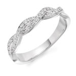 Platinum Brilliant Cut Diamond Weave Style Dress Ring 0.22ct