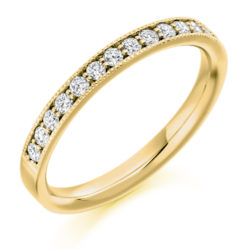 18ct Yellow Gold Brilliant Cut Diamond Grain Set Half Eternity Ring 0.33ct