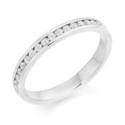 18ct White Gold Brilliant Cut Diamond Channel Set Half Eternity Ring 0.33ct