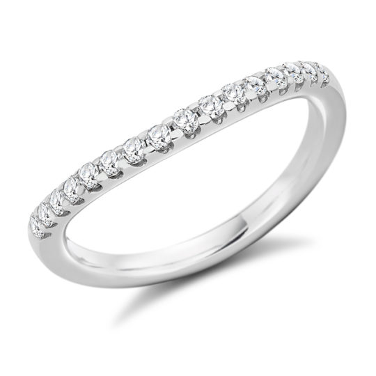 Platinum Brilliant Cut Diamond Micro Claw Set Curved Half Eternity Ring 0.30ct