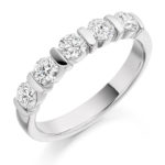 Platinum Brilliant Cut Diamond Five Stone Eternity Ring 0.75ct