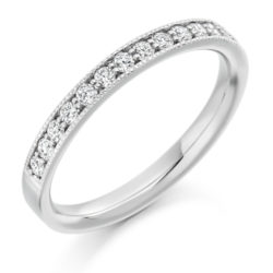 Platinum Brilliant Cut Diamond Grain Set Half Eternity Ring 0.33ct