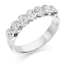 18ct White Gold Brilliant Cut Diamond Seven Stone Eternity Ring 1.00ct