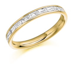 18ct Yellow Gold Baguette Cut Diamond Channel Set Half Eternity Ring 0.50ct