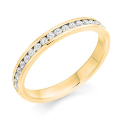 18ct Yellow Gold Brilliant Cut Diamond Channel Set Half Eternity Ring 0.33ct