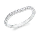 Platinum Brilliant Cut Diamond Micro Claw Set Curved Half Eternity Ring 0.35ct