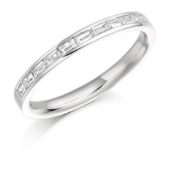 Platinum Baguette Cut Diamond Channel Set Half Eternity Ring 0.30ct