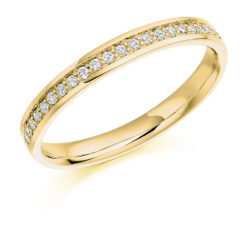 18ct Yellow Gold Brilliant Cut Diamond Grain Set Half Eternity Ring 0.17ct