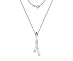Sterling Silver Ribbon Drop Pendant & Chain
