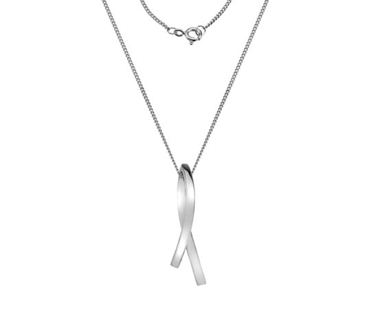 Sterling Silver Ribbon Drop Pendant & Chain