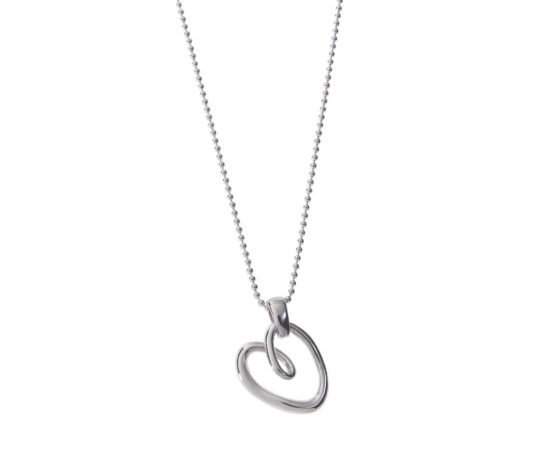 Sterling Silver Open Heart Pendant & Chain