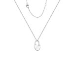 Silver Sterling Heart Padlock Pendant & Chain