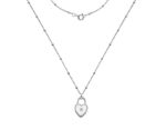 Sterling Silver Diamond Set Heart Padlock Pendant & Chain