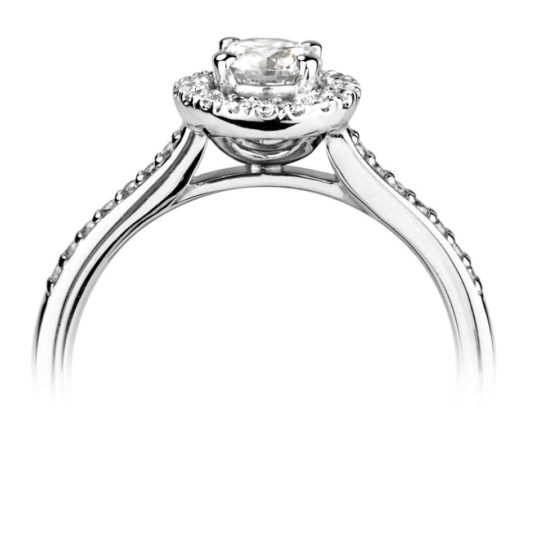 Platinum Brilliant Cut Diamond Halo Engagement Ring 1.28ct