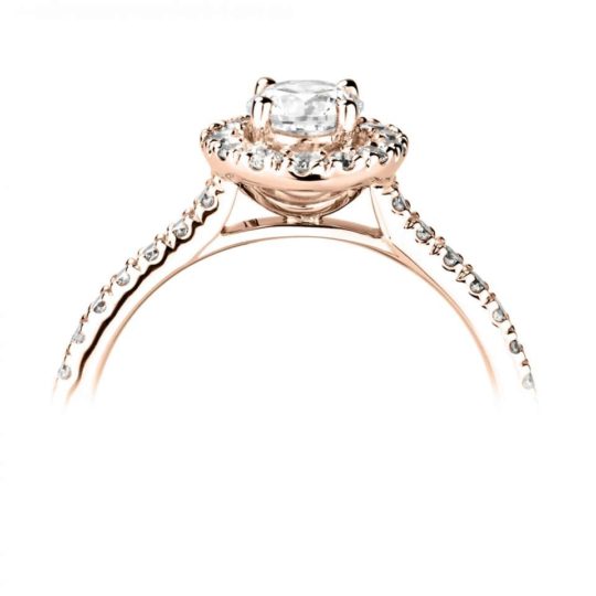 18ct Rose Gold Brilliant Cut Diamond Halo Engagement Ring 1.70ct