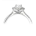 Platinum Brilliant Cut Diamond Halo Engagement Ring 1.70ct