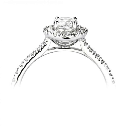 Platinum Brilliant Cut Diamond Halo Engagement Ring 1.70ct