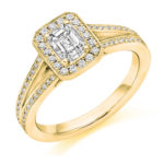 Platinum Emerald Cut Diamond Engagement Ring 0.80ct