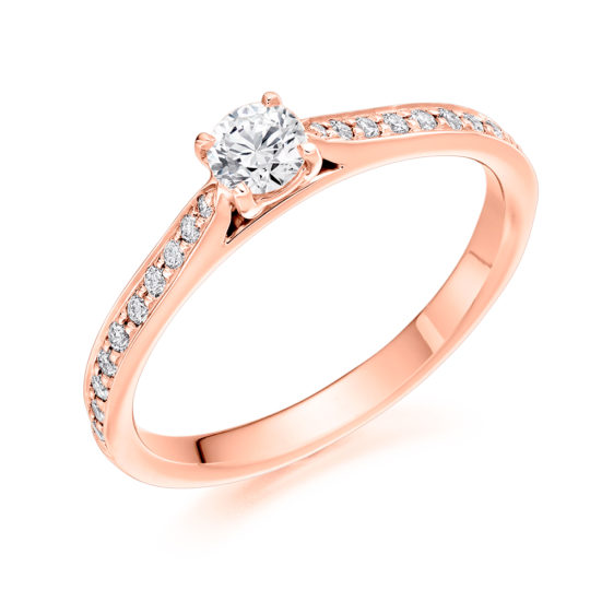 18ct Rose Gold Brilliant Cut Diamond Engagement Ring 0.40ct