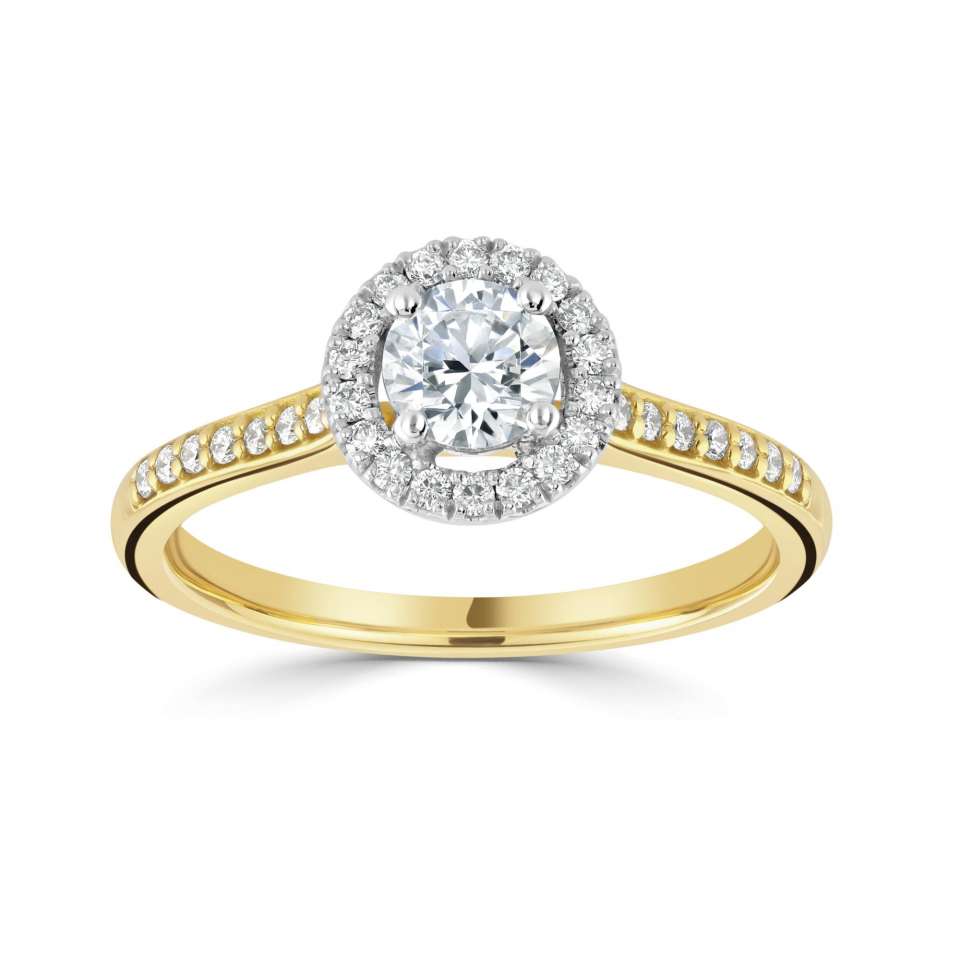 Platinum Brilliant Cut Diamond Halo Engagement Ring 1.28ct - johnmacintyre