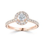 18ct Rose Gold Brilliant Cut Diamond Halo Engagement Ring 1.70ct