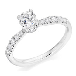 Platinum Brilliant Cut Diamond Engagement Ring 0.95ct