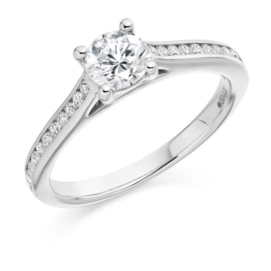 Platinum Brilliant Cut Diamond Engagement Ring 0.75ct